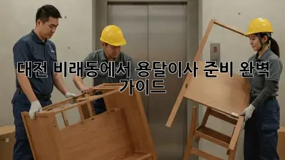대전 비래동에서 용달이사 준비 완벽 가이드!